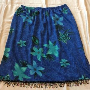 Be 2 Be  Blue Floral Swimsuit cover-up skirt 2X